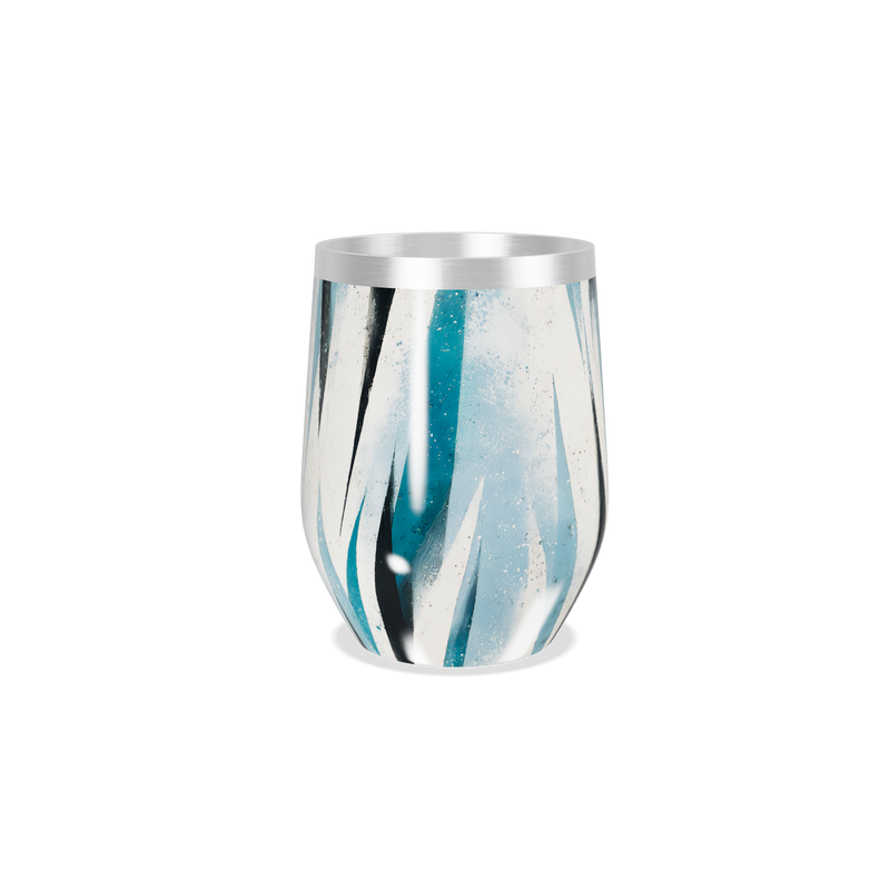 Copo Térmico Slim - Azul com Estampa Geométrica