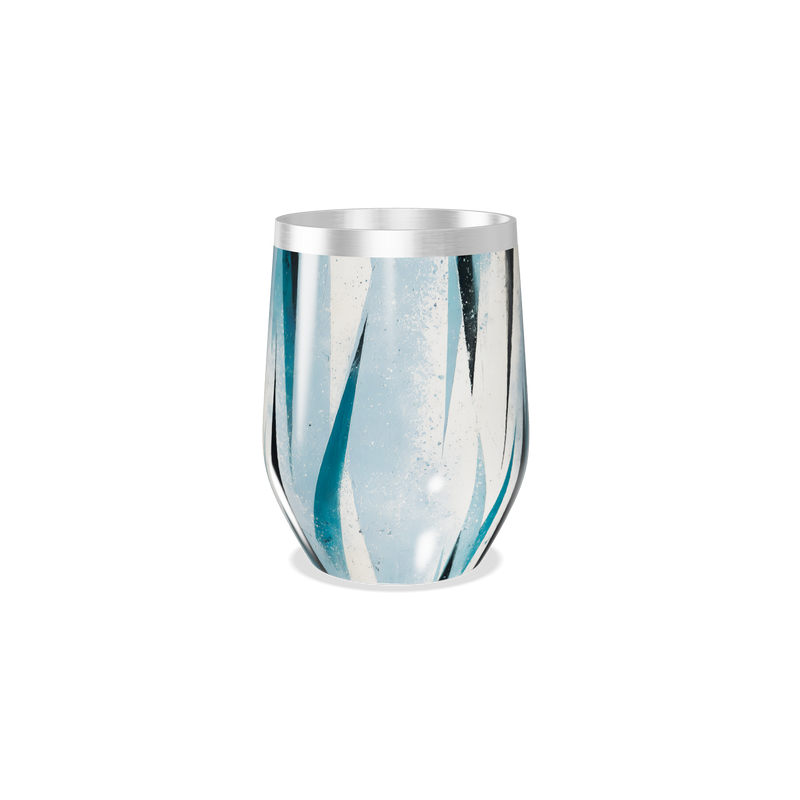 Copo Térmico Slim - Azul com Estampa Geométrica