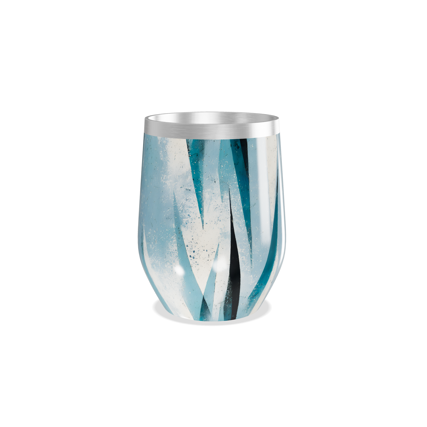 Copo Térmico Slim - Azul com Estampa Geométrica