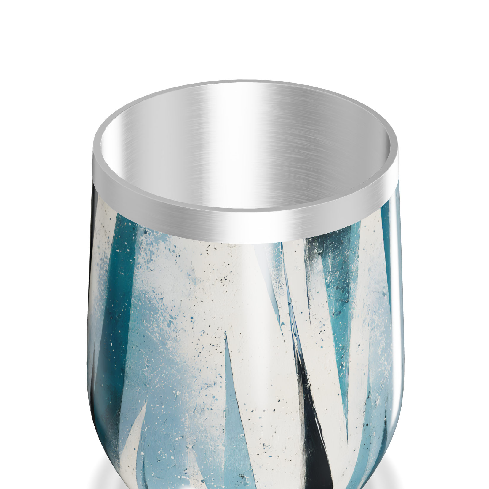 Copo Térmico Slim - Azul com Estampa Geométrica