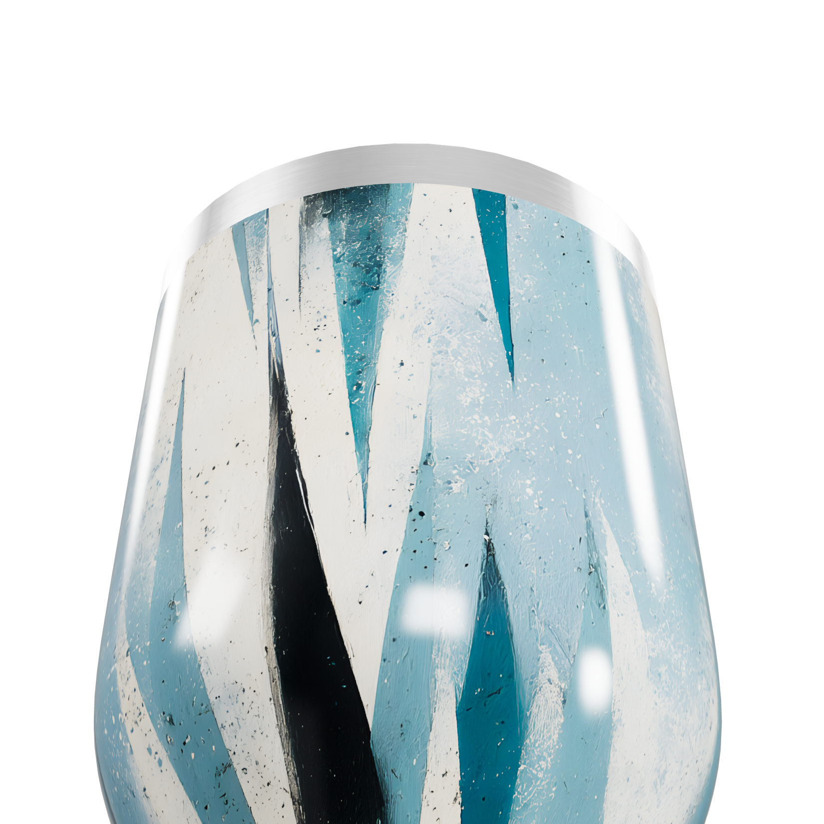 Copo Térmico Slim - Azul com Estampa Geométrica