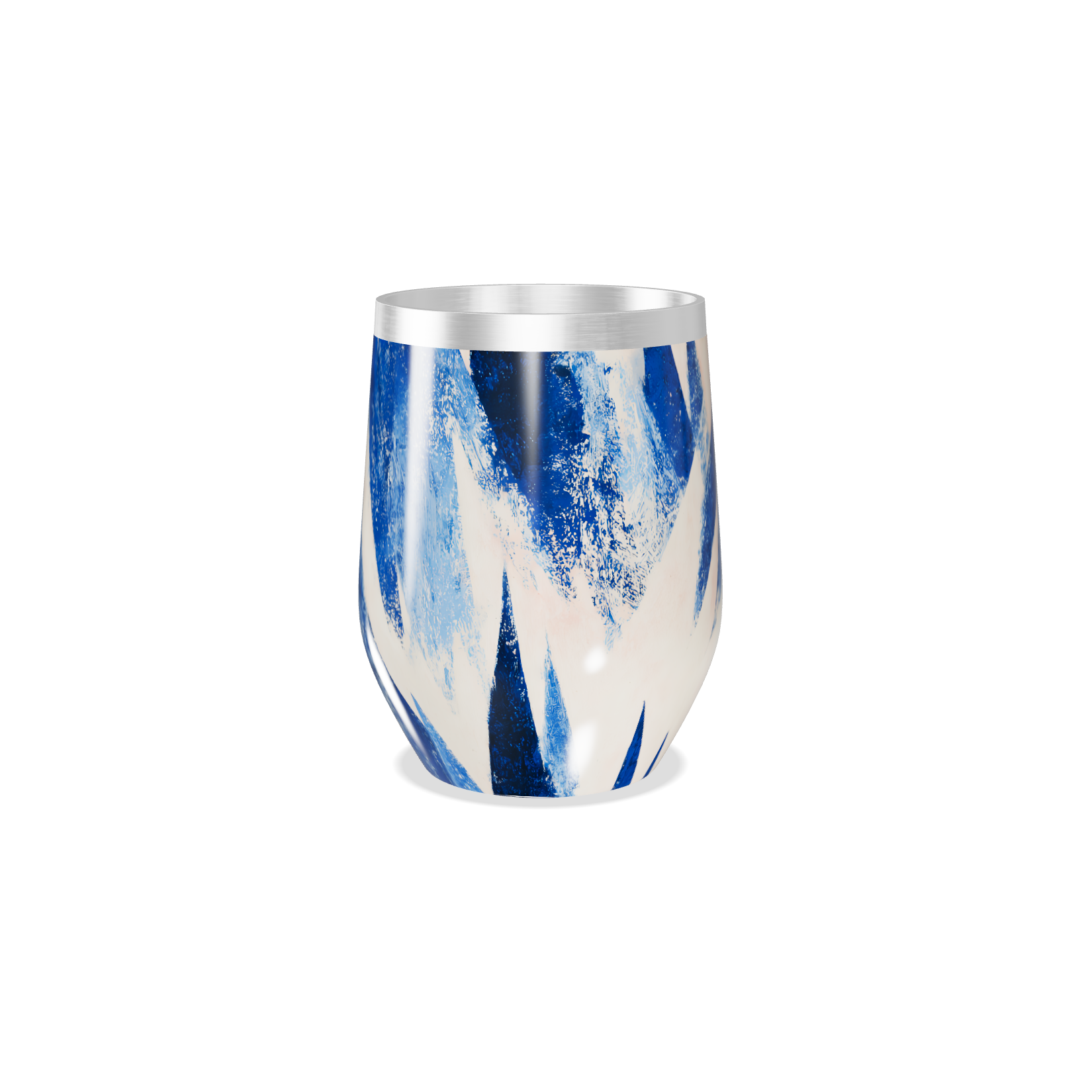 Copo Térmico Slim - Azul e Branco Abstrato