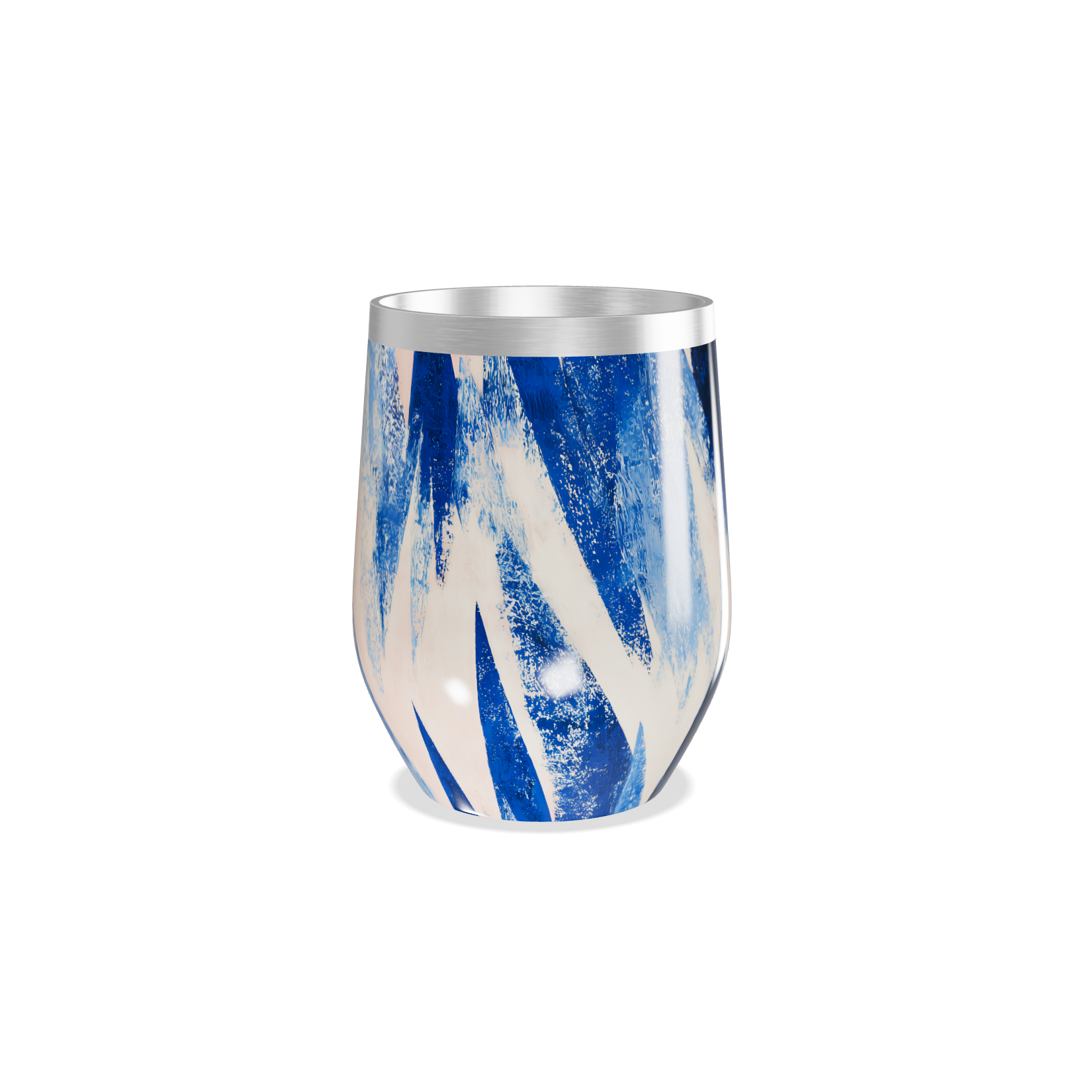 Copo Térmico Slim - Azul e Branco Abstrato