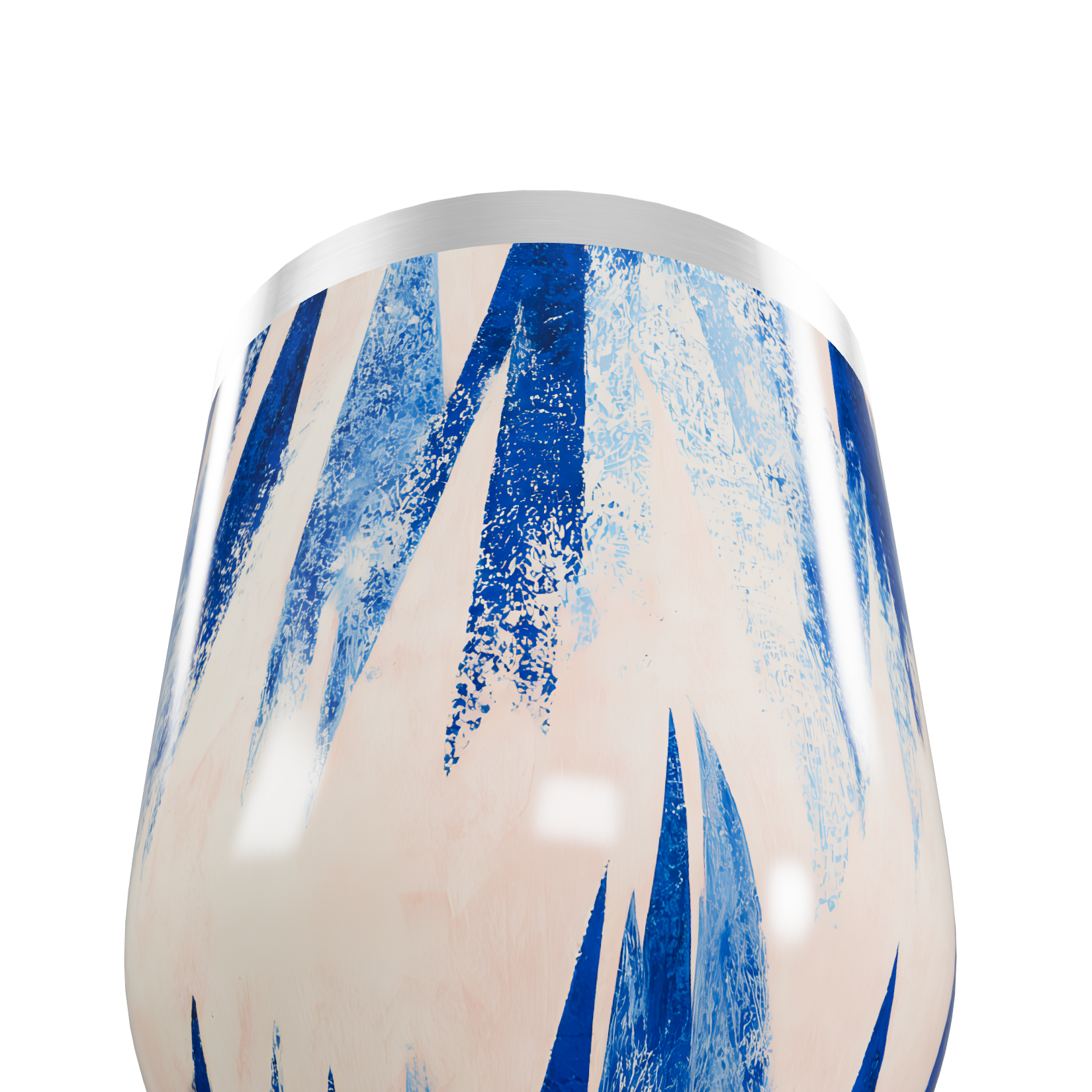 Copo Térmico Slim - Azul e Branco Abstrato