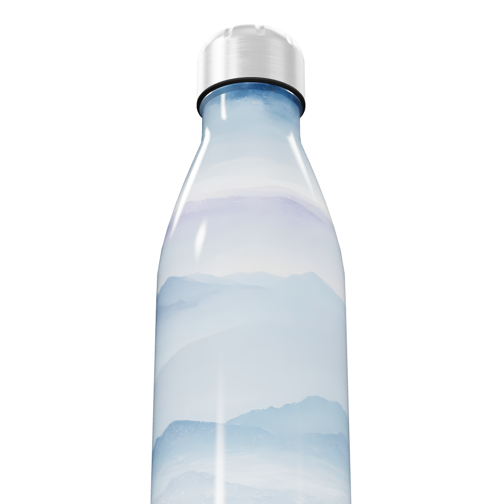 Garrafa Inox - Azul com Estampa Montanhas