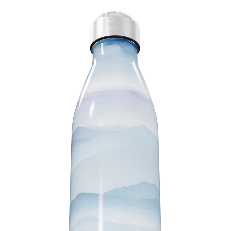 Garrafa Inox - Azul com Estampa Montanhas