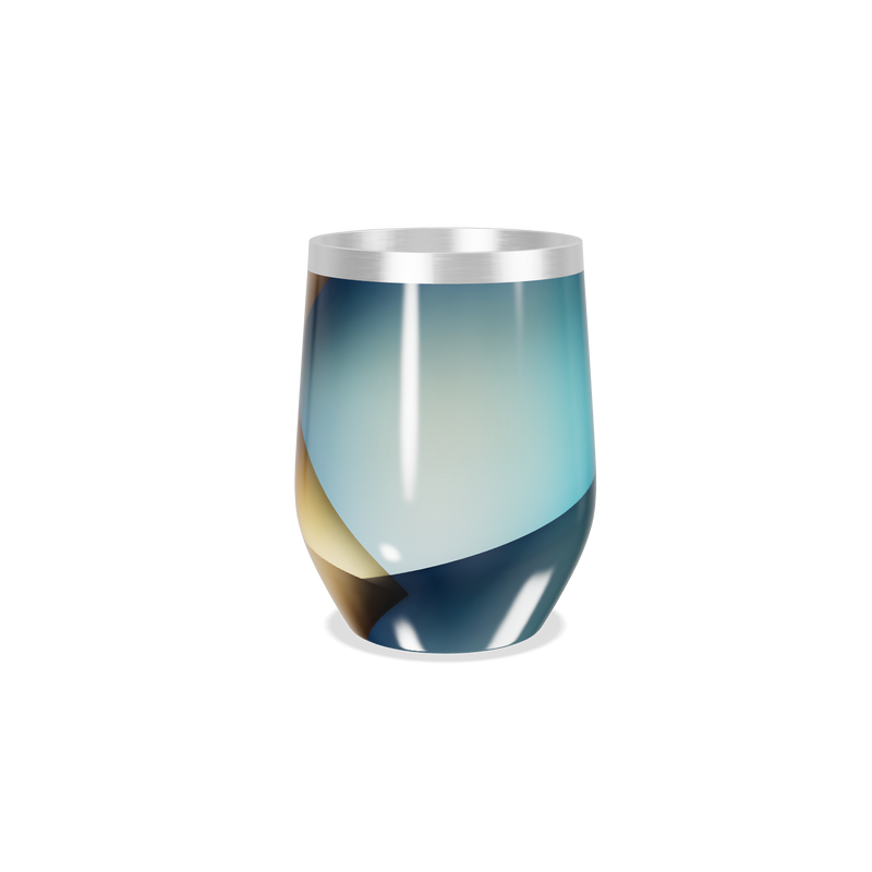 Copo Térmico Slim - Aço Inox Azul Geométrico