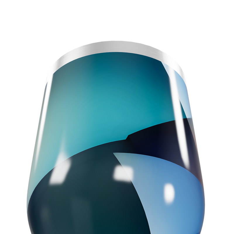 Copo Térmico Slim - Aço Inox Azul Geométrico