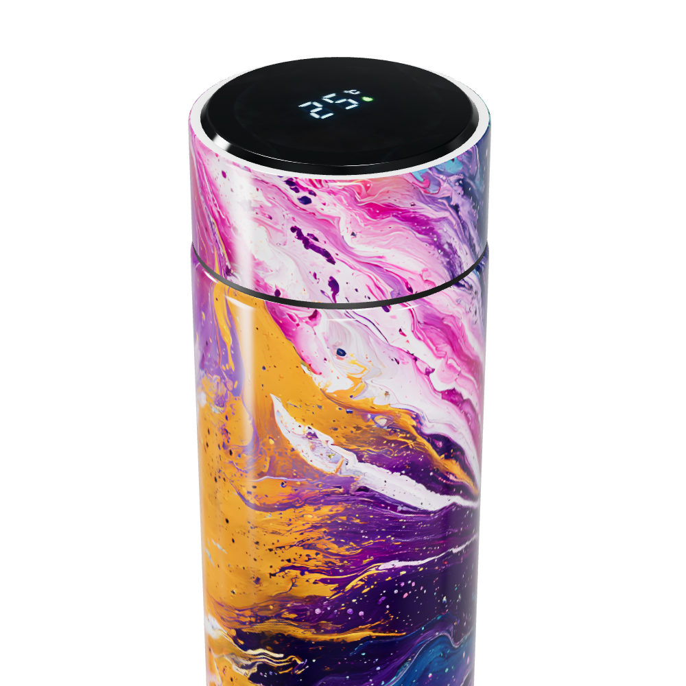 Garrafa Térmica Touch - Design Abstrato Colorido