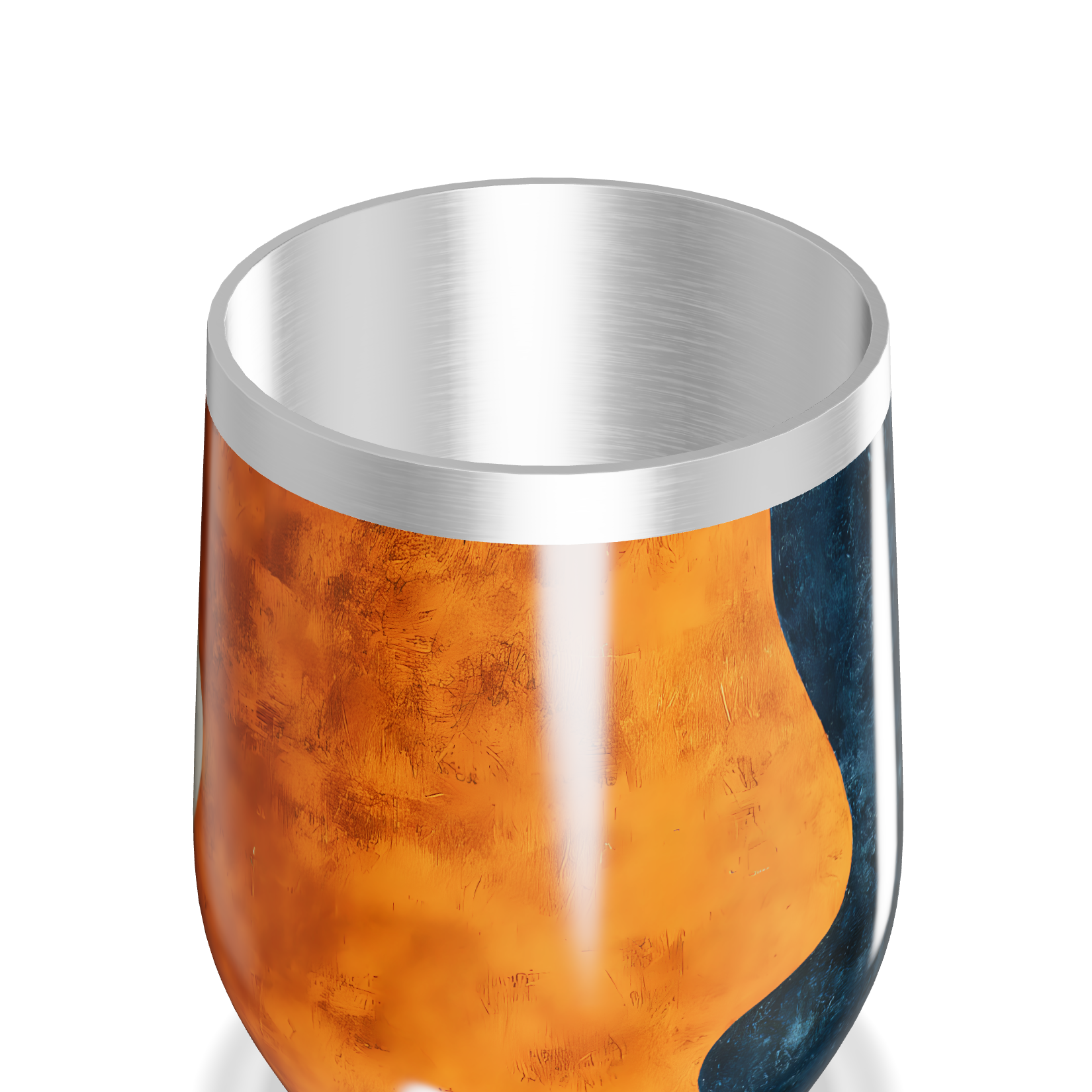 Copo Térmico Slim - Mármore Azul Laranja