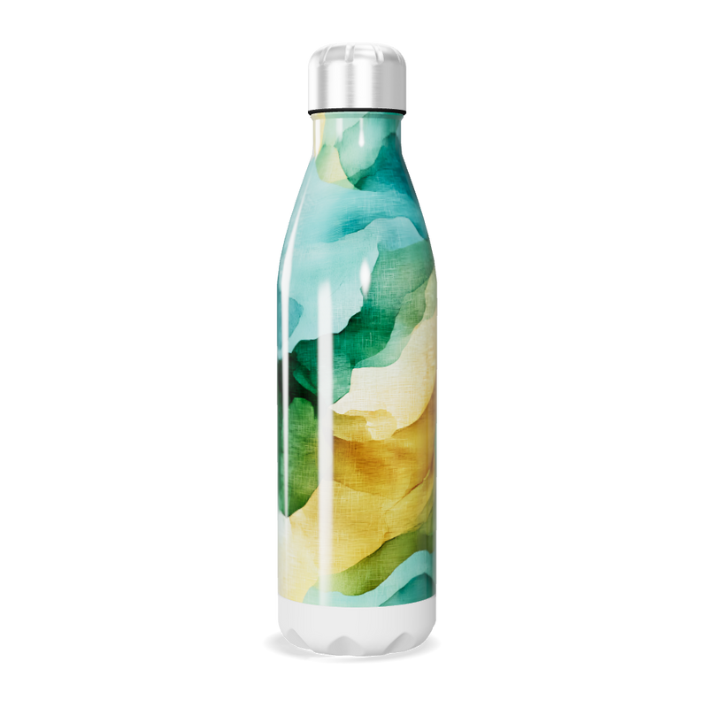 Garrafa Inox - Estampa Aquarela Colorida