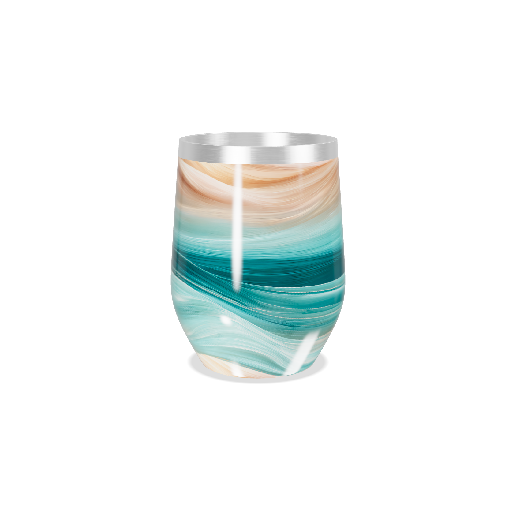 Copo Térmico Slim - Azul e Marrom Marmorizado