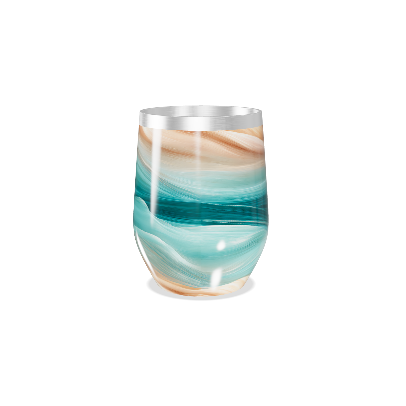 Copo Térmico Slim - Azul e Marrom Marmorizado