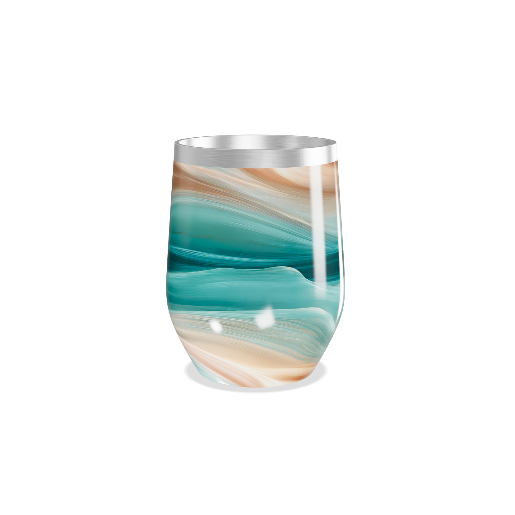 Copo Térmico Slim - Azul e Marrom Marmorizado