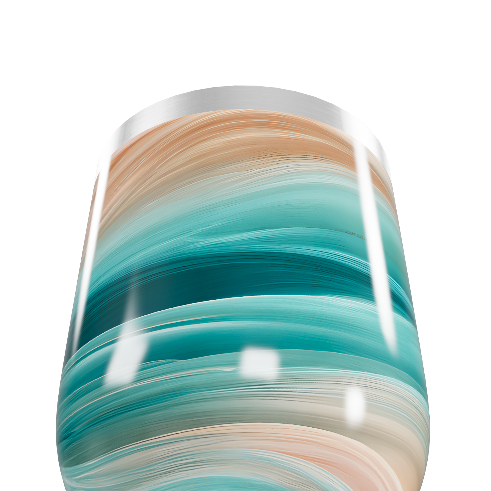 Copo Térmico Slim - Azul e Marrom Marmorizado