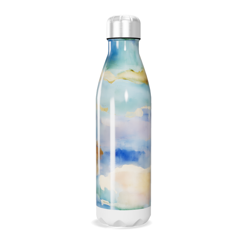 Garrafa Inox - Estampa Aquarela Azul