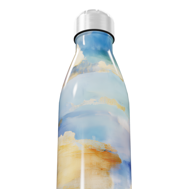 Garrafa Inox - Estampa Aquarela Azul