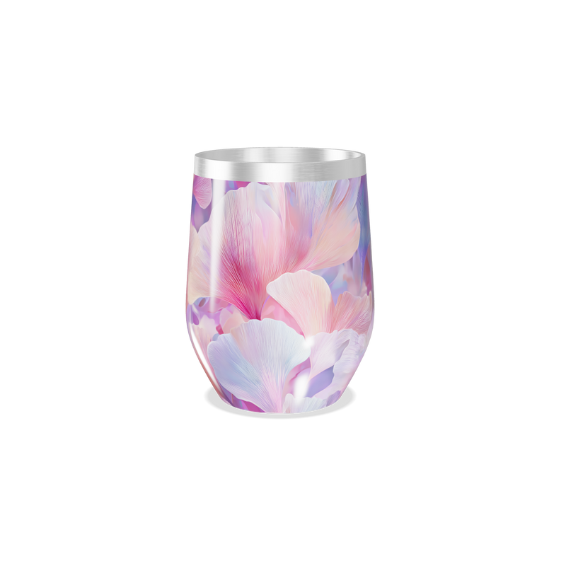 Copo Térmico Slim - Floral Rosa aço inox
