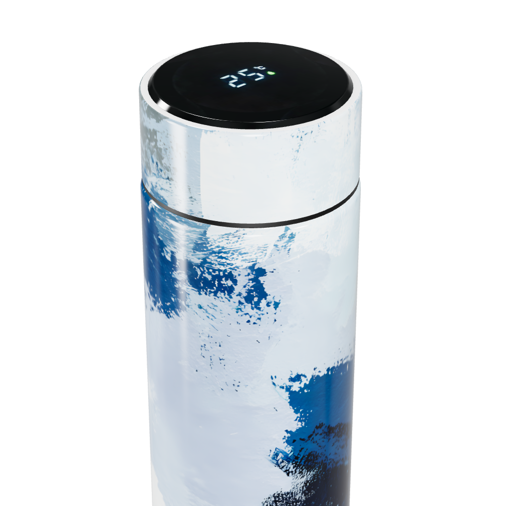 Garrafa Térmica Touch - Estampa Abstrata Azul