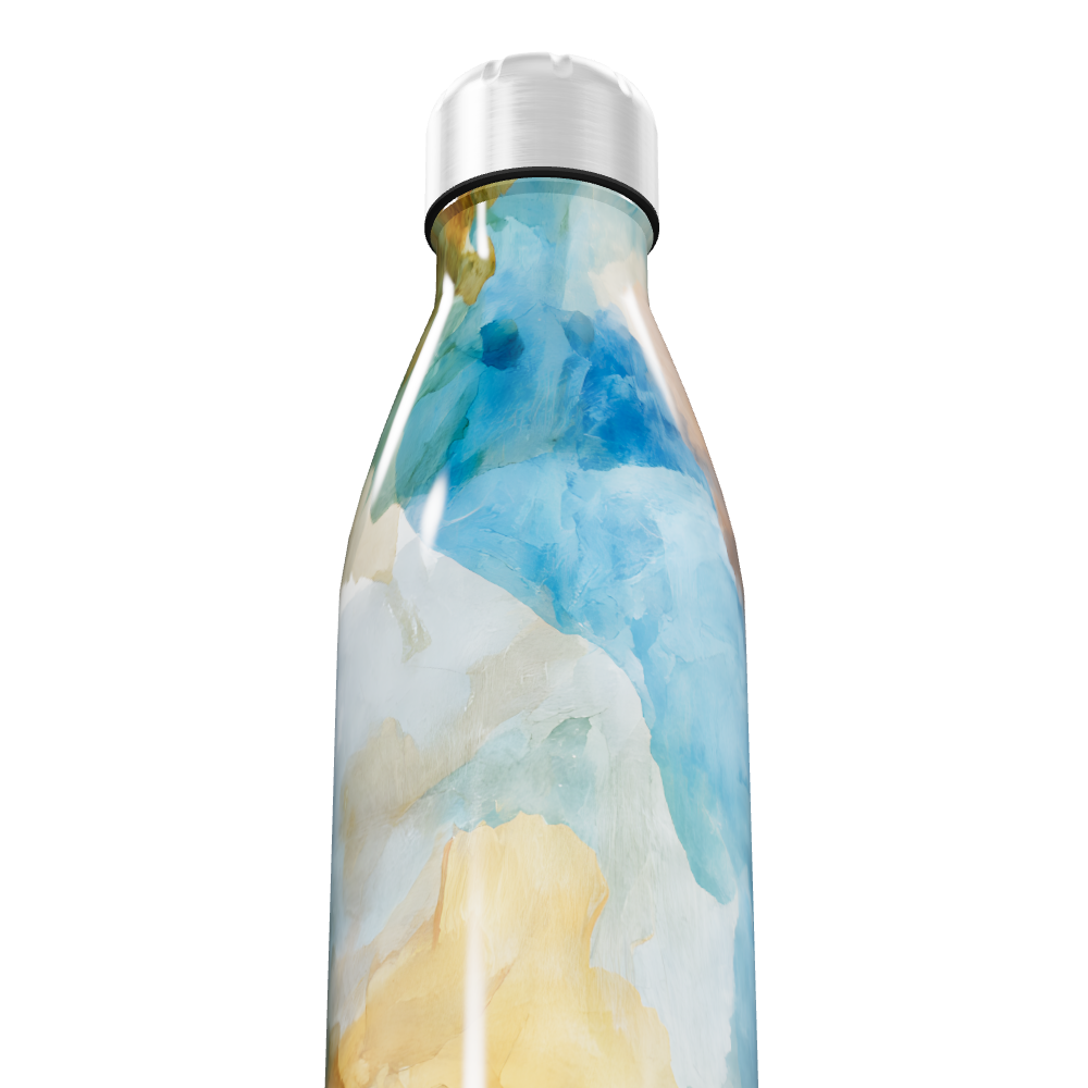 Garrafa Inox - Estampa Aquarela Colorida