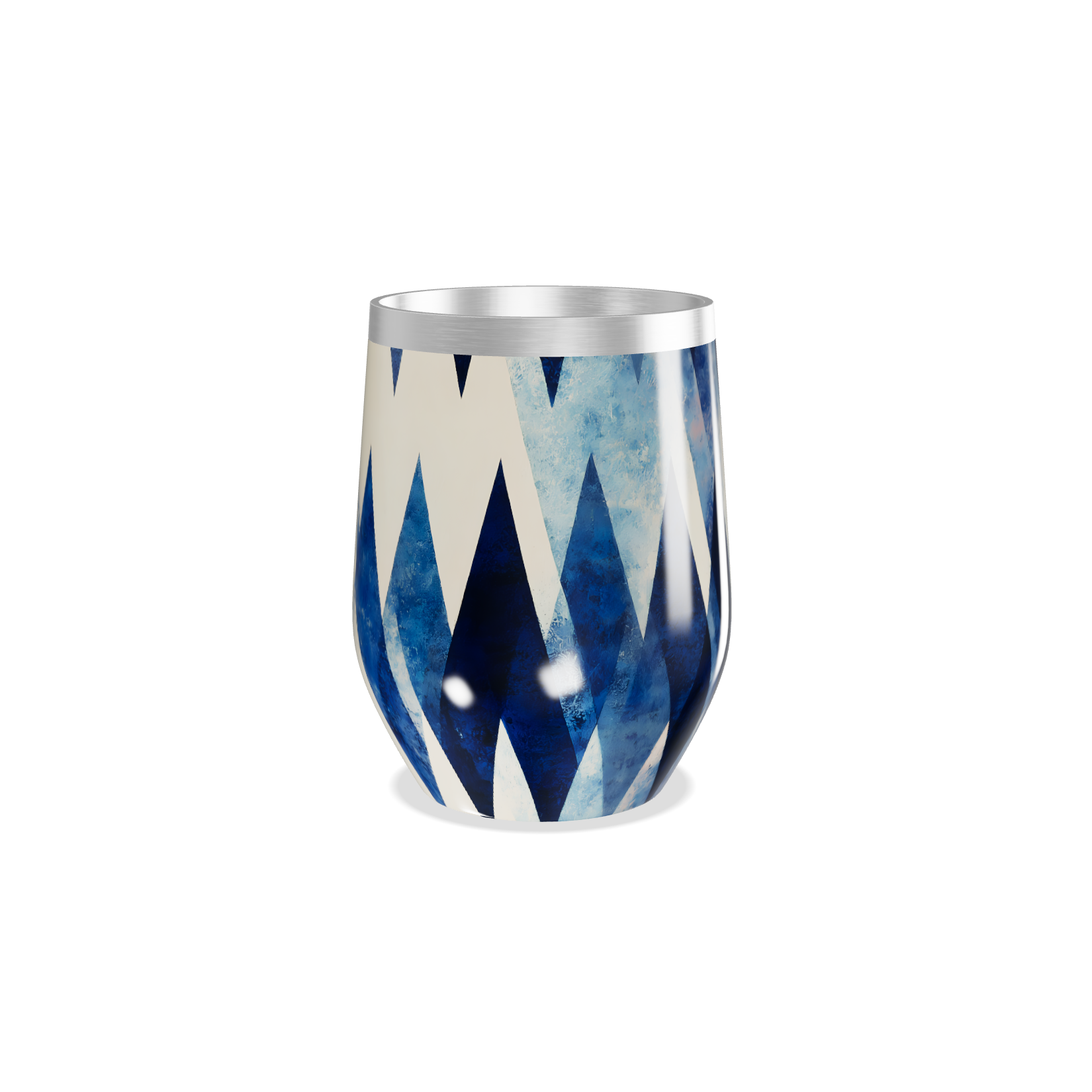 Copo Térmico Slim - Azul e Branco Inox