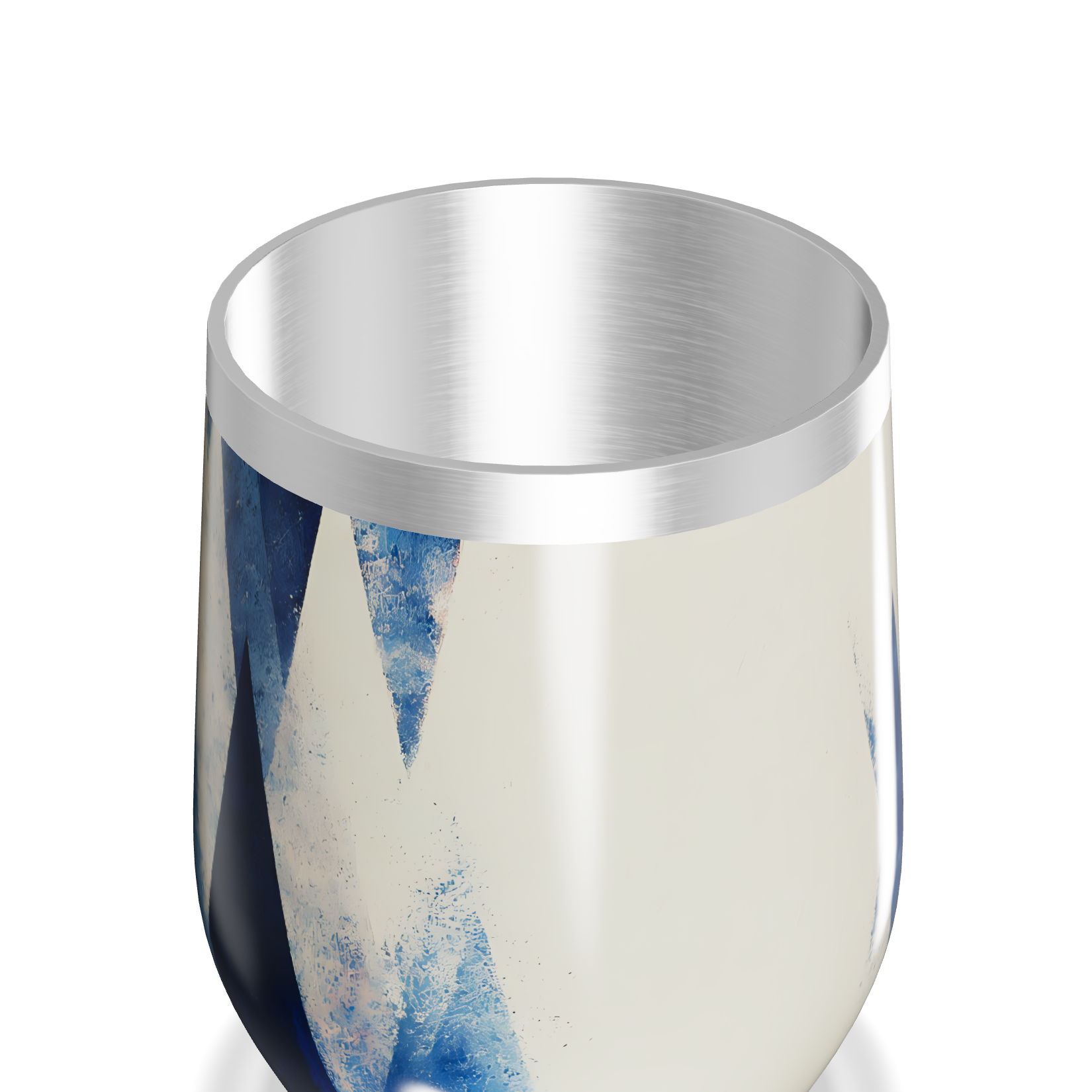 Copo Térmico Slim - Azul e Branco Inox