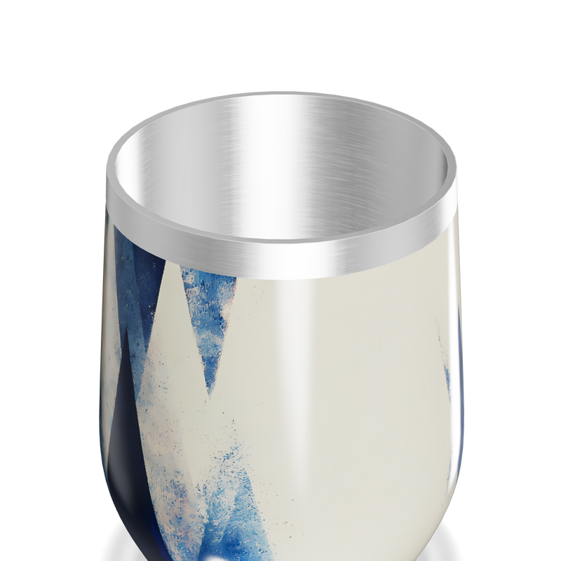 Copo Térmico Slim - Azul e Branco Inox