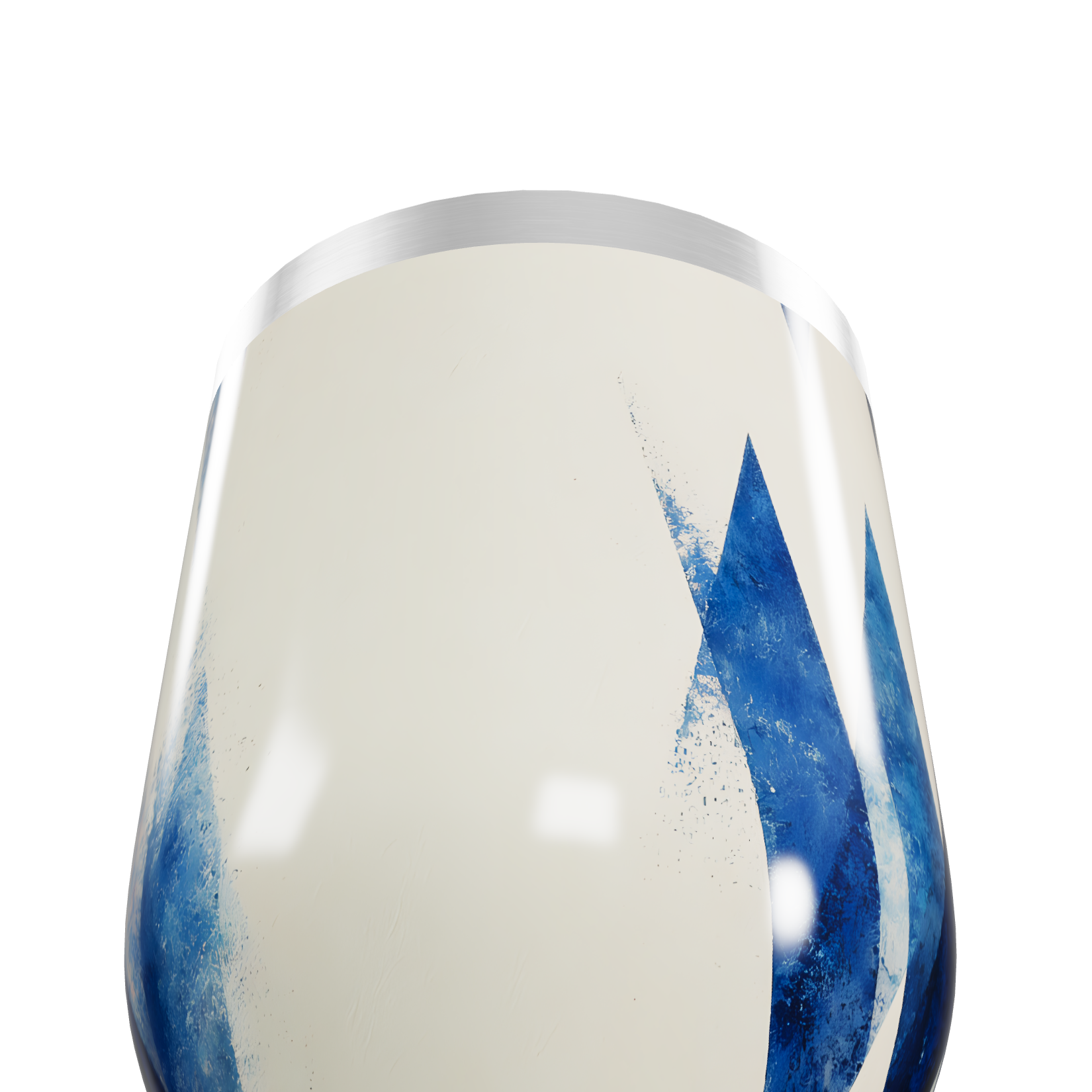 Copo Térmico Slim - Azul e Branco Inox