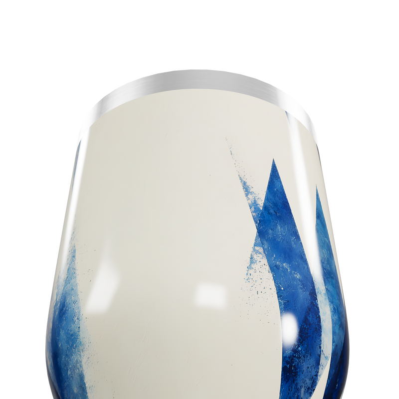 Copo Térmico Slim - Azul e Branco Inox