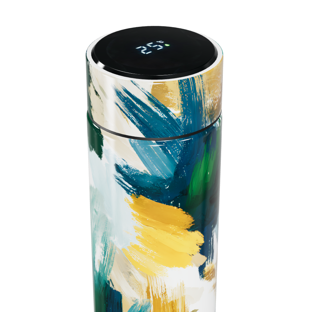 Garrafa Térmica Touch - Estampa Pinceladas Coloridas