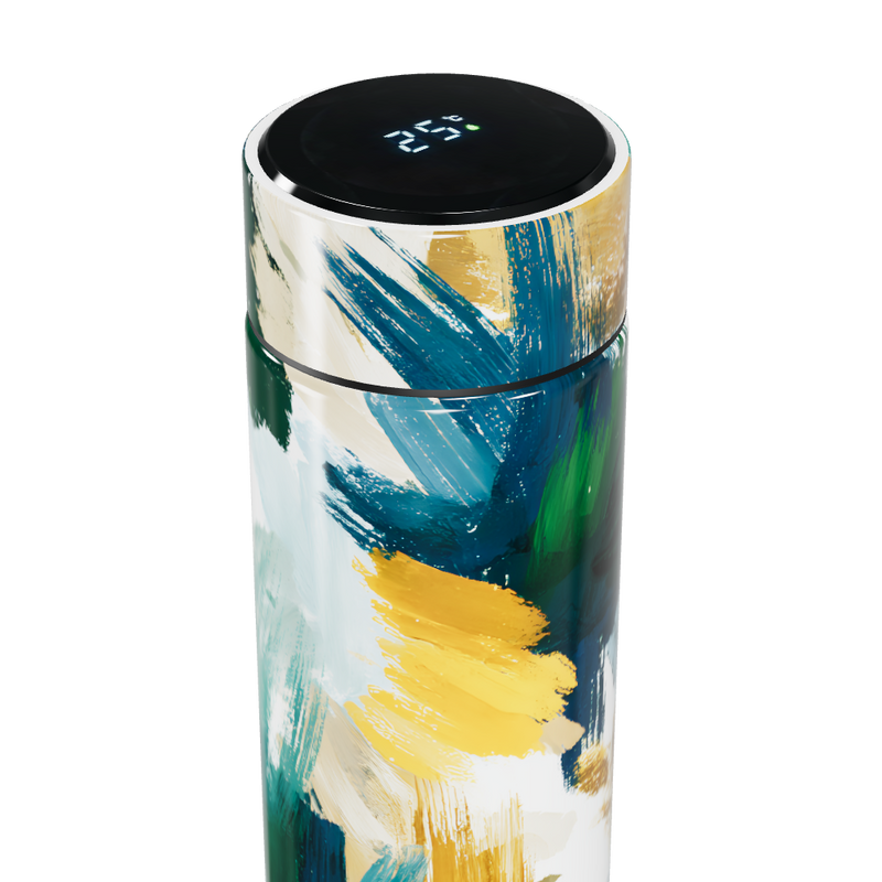 Garrafa Térmica Touch - Estampa Pinceladas Coloridas