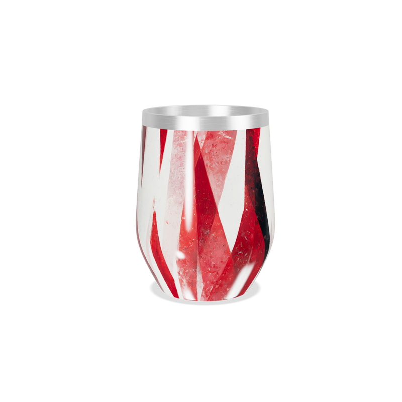 Copo Térmico Slim - Estampa Geométrica Vermelha