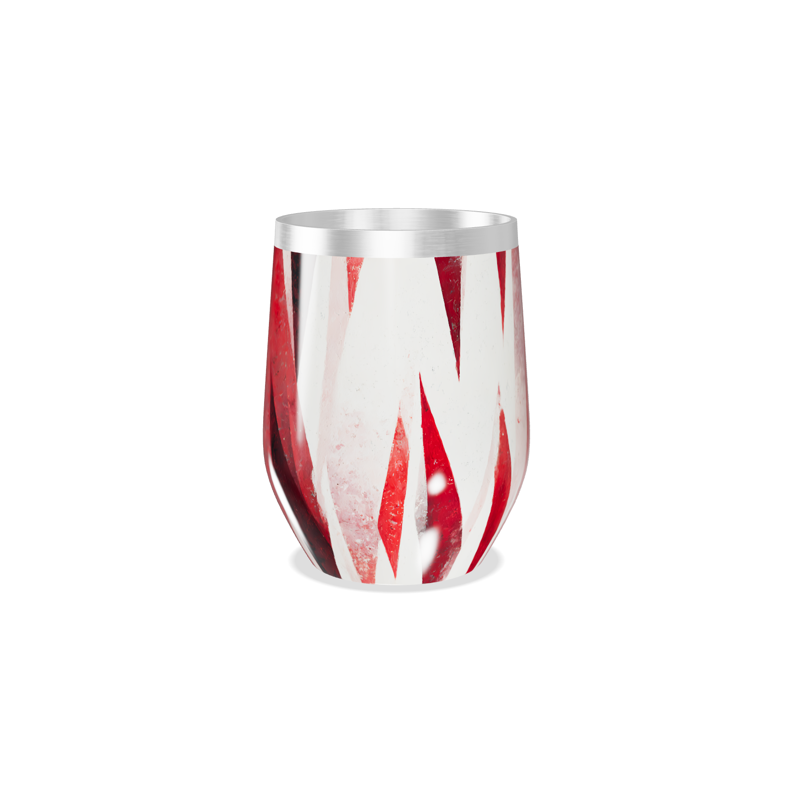 Copo Térmico Slim - Estampa Geométrica Vermelha