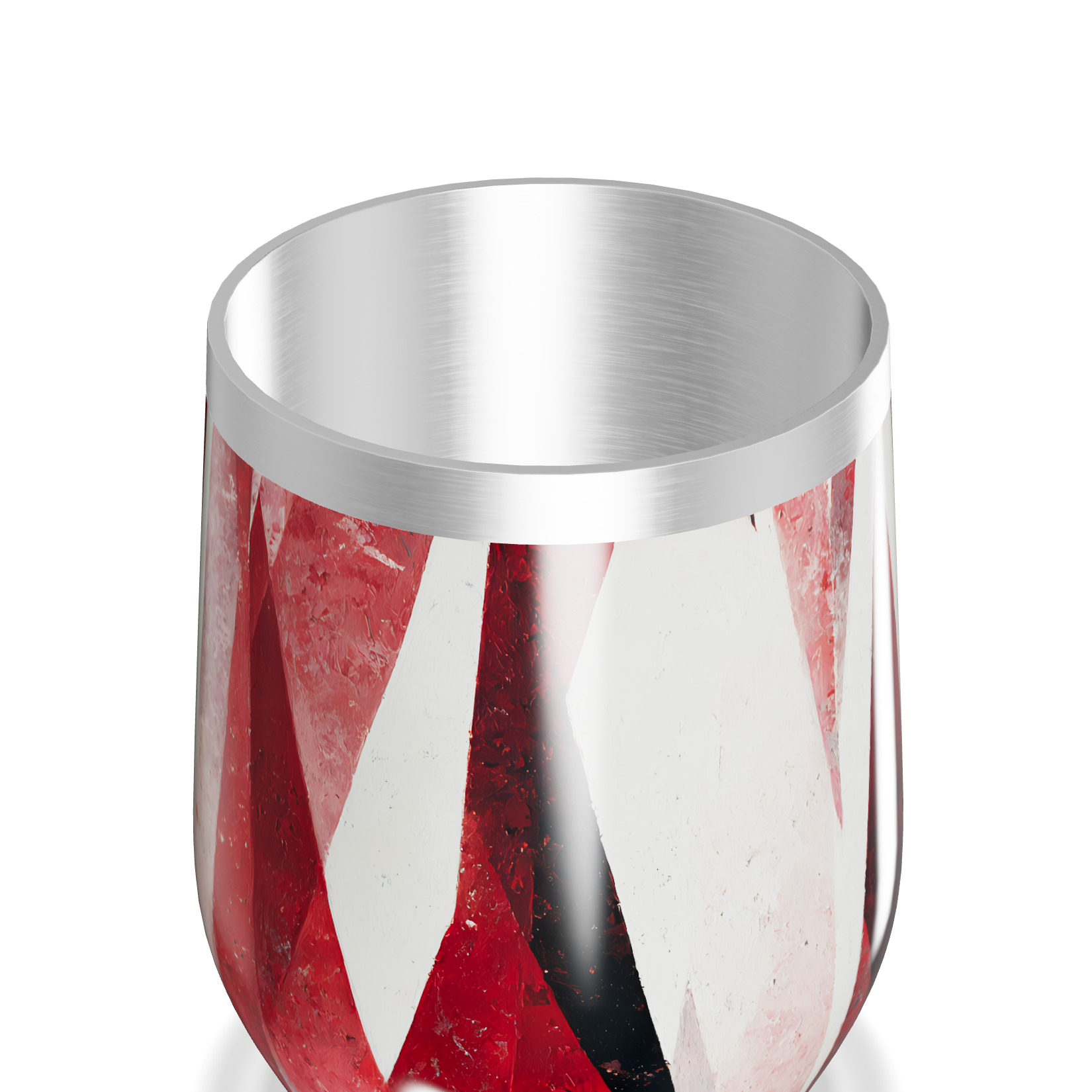 Copo Térmico Slim - Estampa Geométrica Vermelha