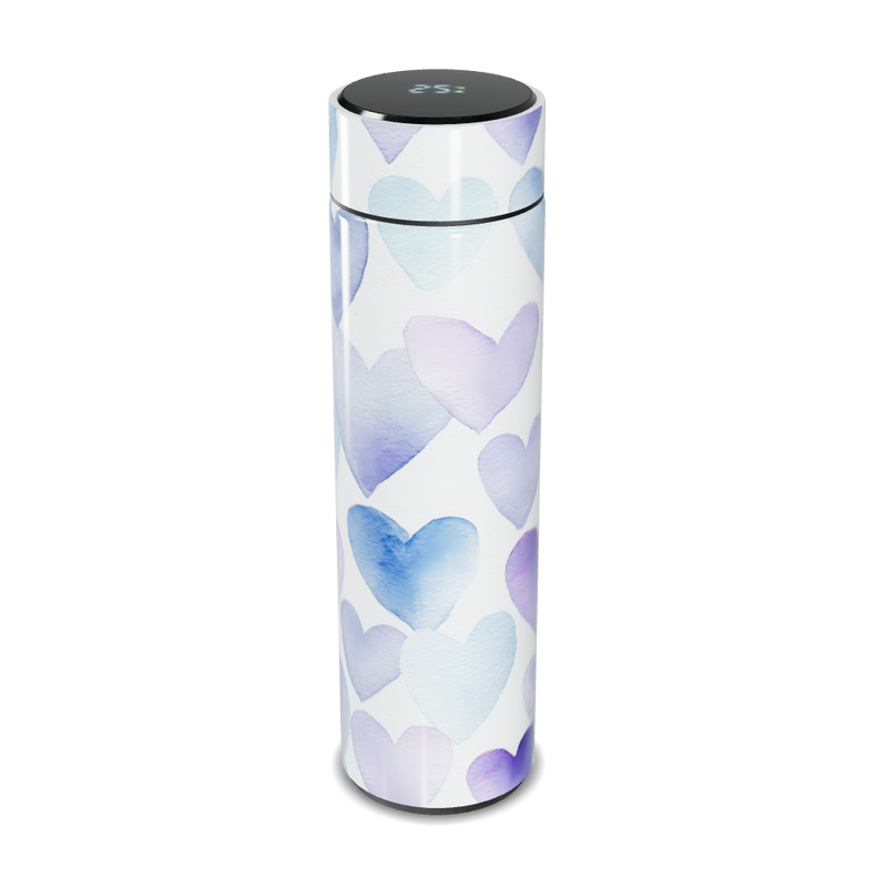 Garrafa Térmica Touch - Corações Roxos e Azuis