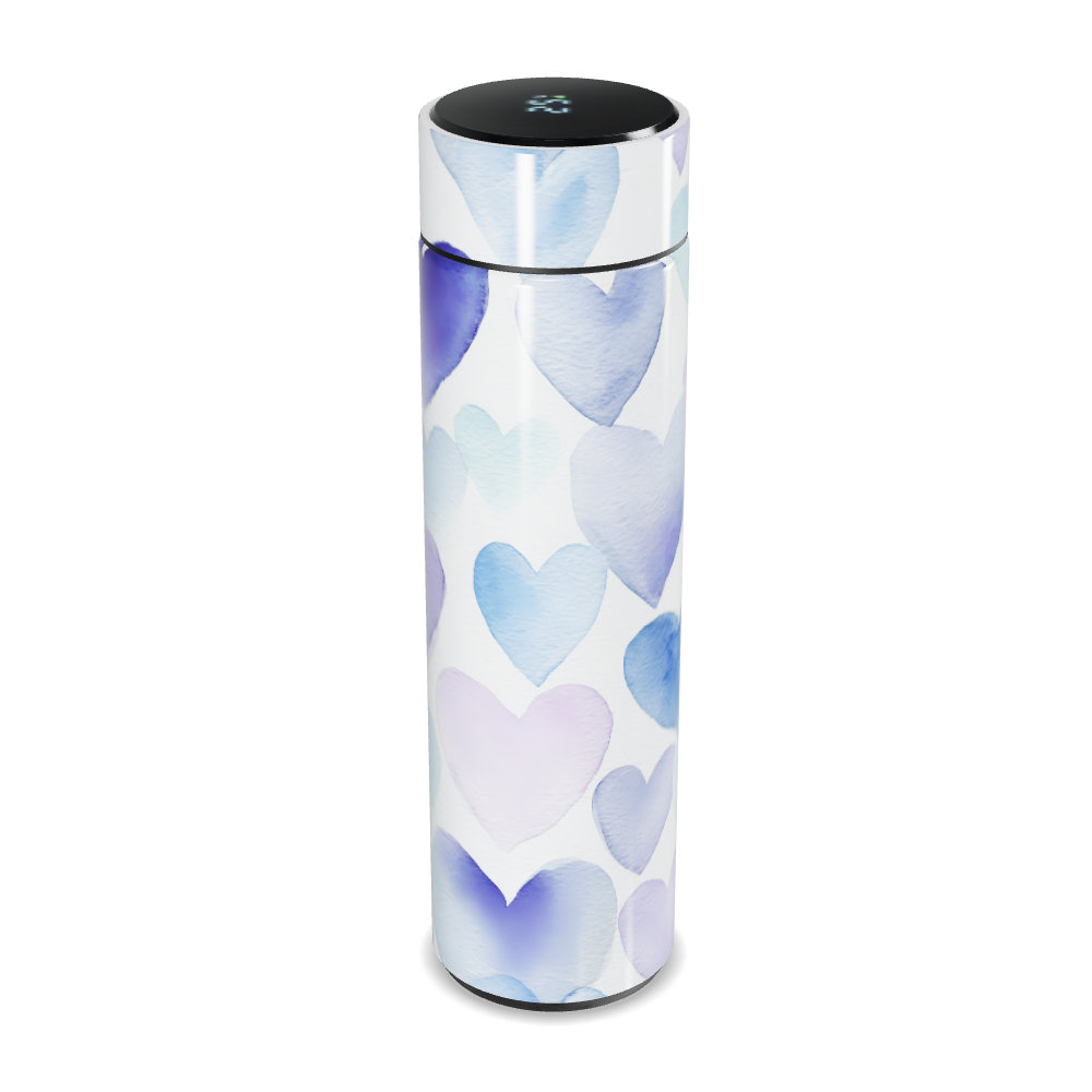 Garrafa Térmica Touch - Corações Roxos e Azuis