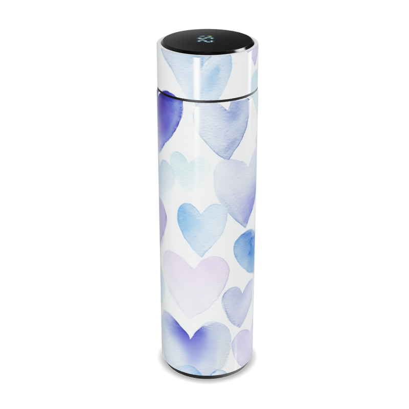 Garrafa Térmica Touch - Corações Roxos e Azuis