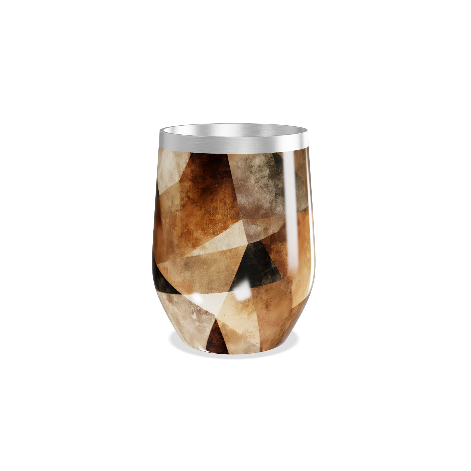 Copo Térmico Slim Estampa Geométrica Bege