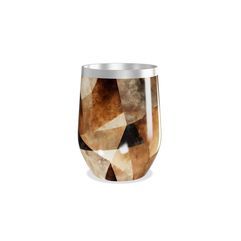 Copo Térmico Slim Estampa Geométrica Bege