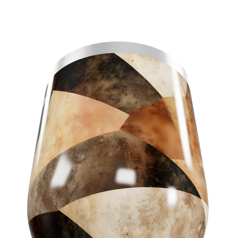 Copo Térmico Slim Estampa Geométrica Bege