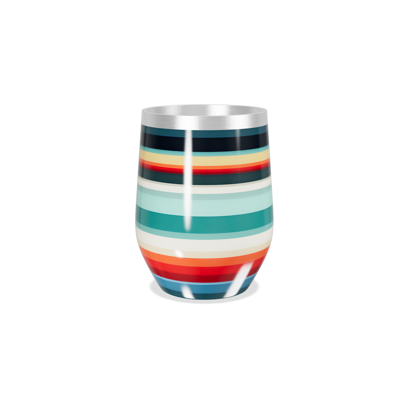 Copo Térmico Slim - Listras Coloridas Aço Inox