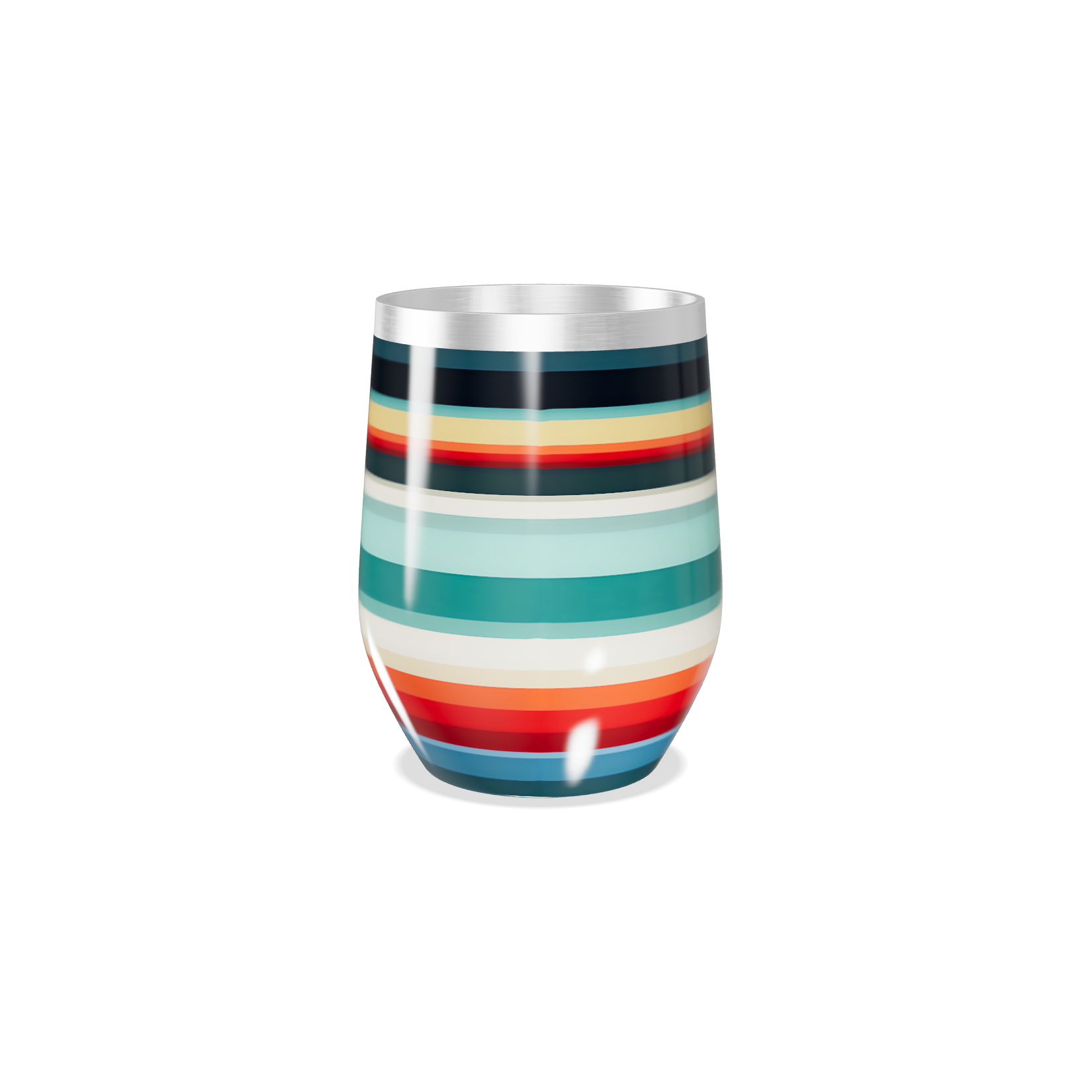 Copo Térmico Slim - Listras Coloridas Aço Inox