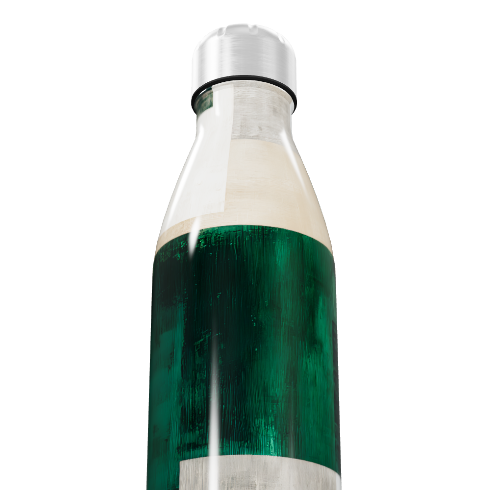 Garrafa Inox - Verde com Estampa Geométrica