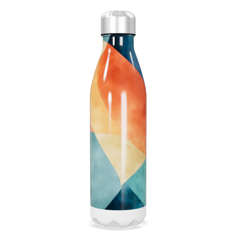 Garrafa Inox - Estampa Geométrica Colorida
