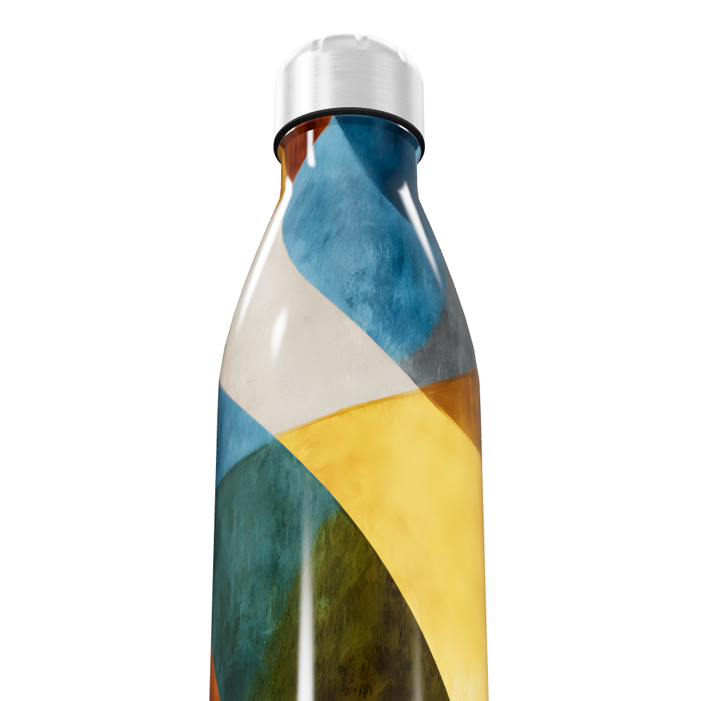 Garrafa Inox - Estampa Geométrica Colorida