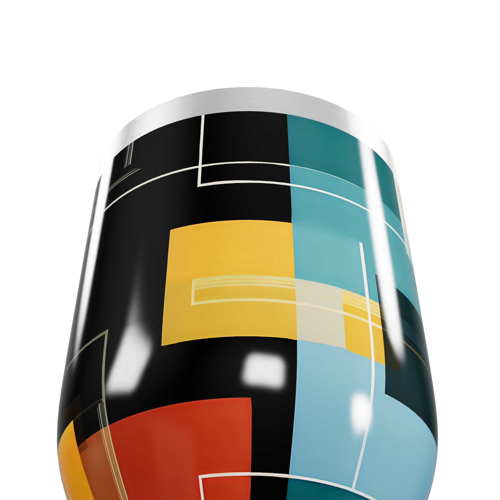 Copo Térmico Slim - Design Geométrico Colorido