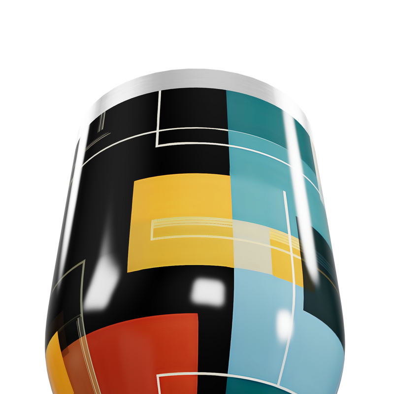 Copo Térmico Slim - Design Geométrico Colorido