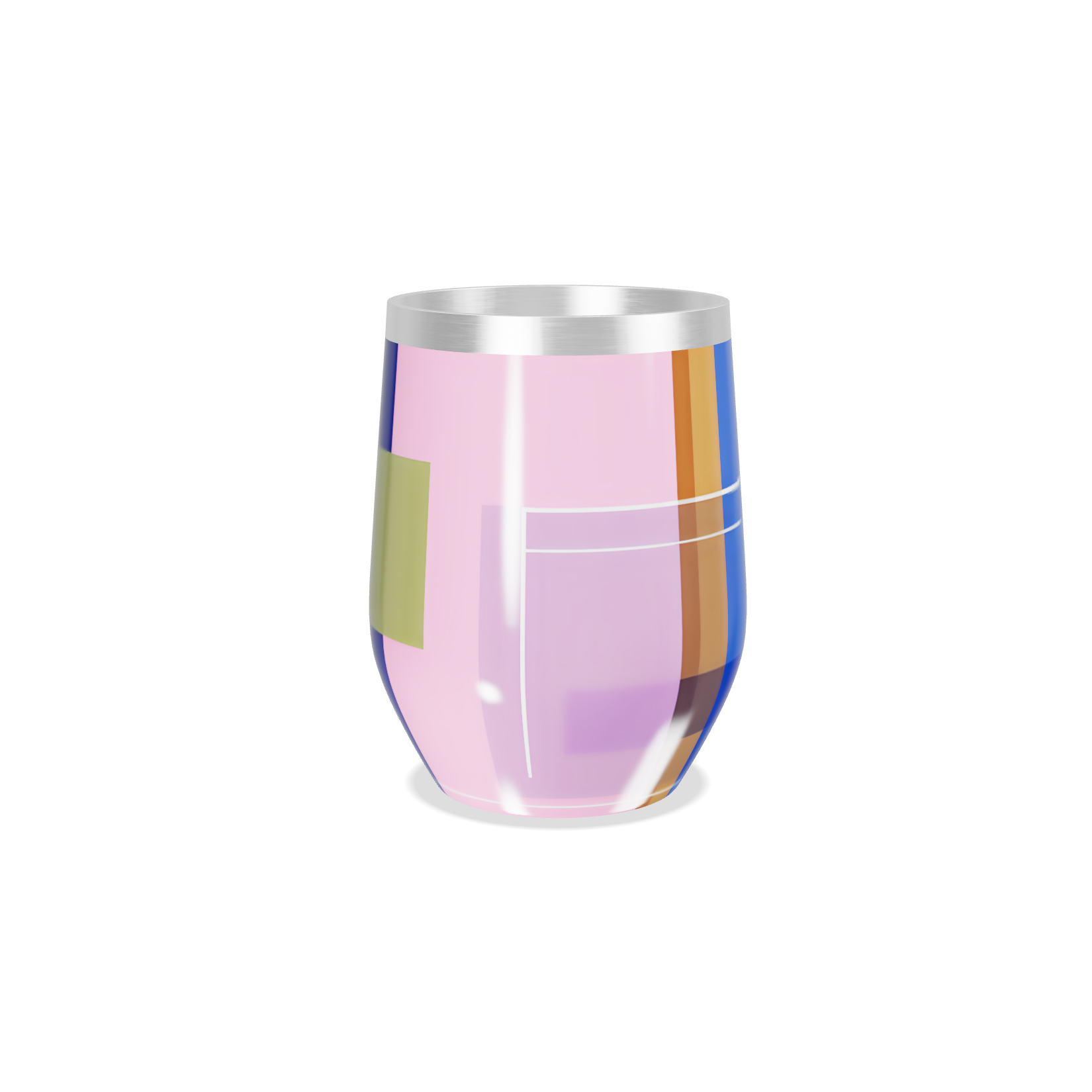 Copo Térmico Slim - Colorido Geométrico Aço Inox