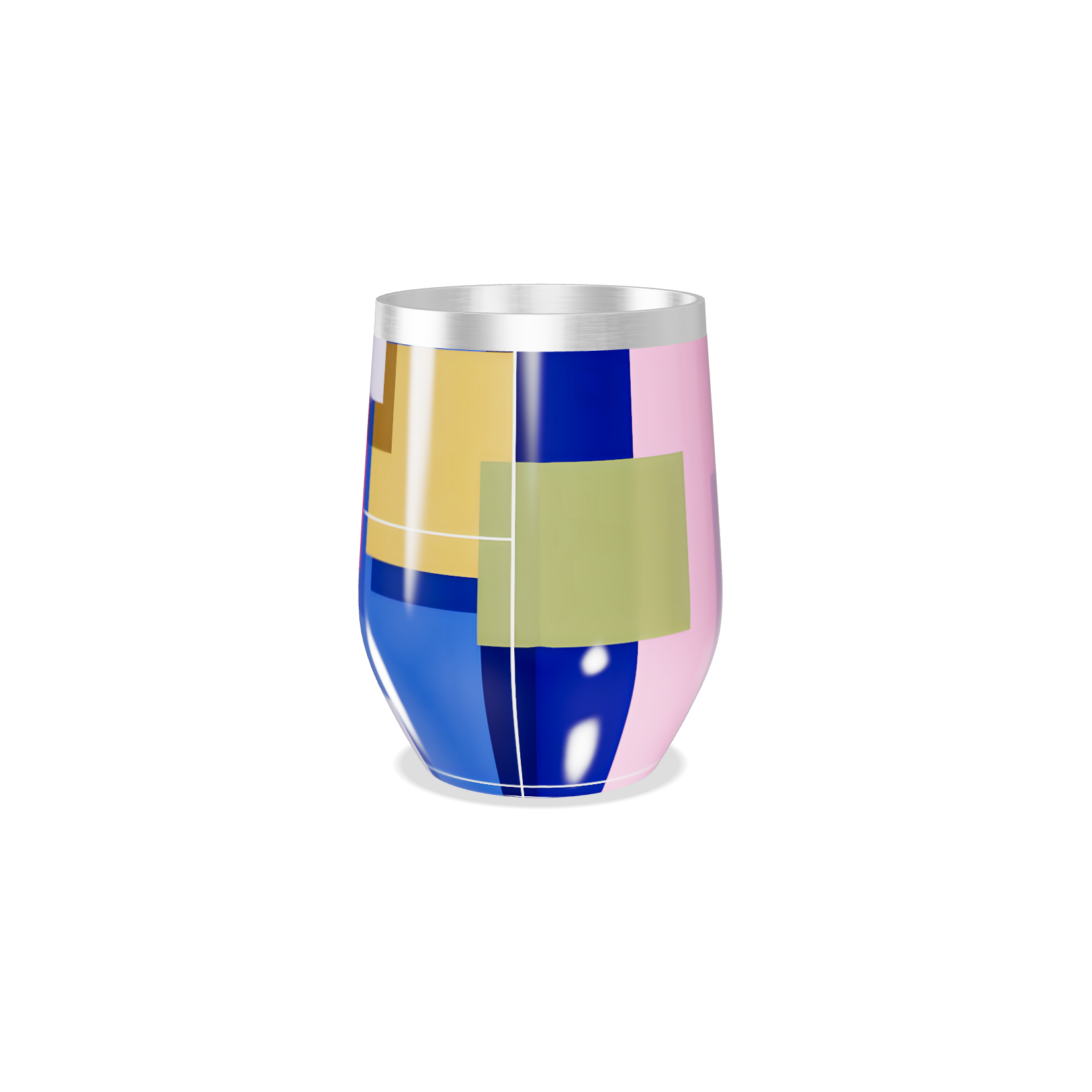 Copo Térmico Slim - Colorido Geométrico Aço Inox