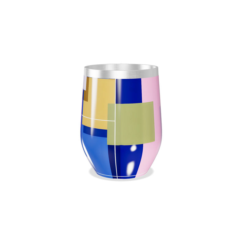 Copo Térmico Slim - Colorido Geométrico Aço Inox